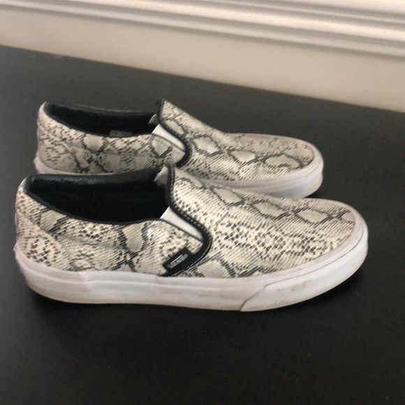 snakeskin slip on vans